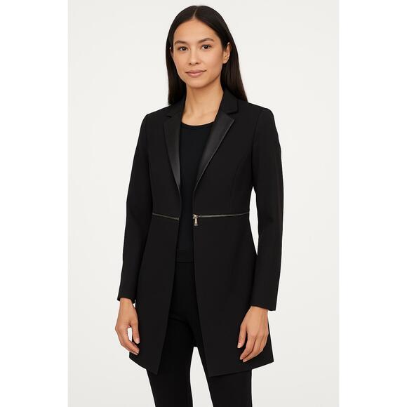 BCBGMaxAzria Jackets & Blazers - BCBGMaxAzria Arelia Long Black Jacket Size S